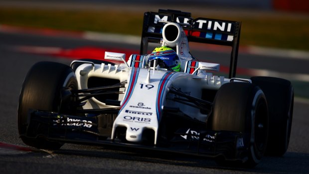 Track work: Felipe Massa on day four of winter testing at Circuit de Catalunya in Montmelo, Spain.