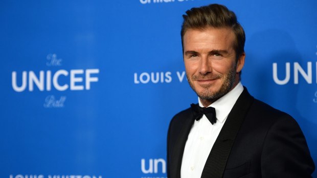  David Beckham arrives at the 6th Biennial UNICEF Ball.