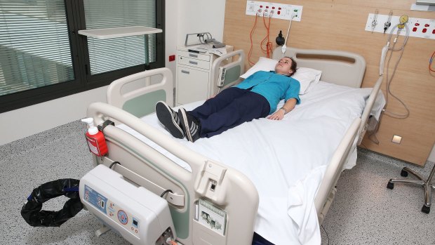 A bariatric bed at Campbelltown Hospital.