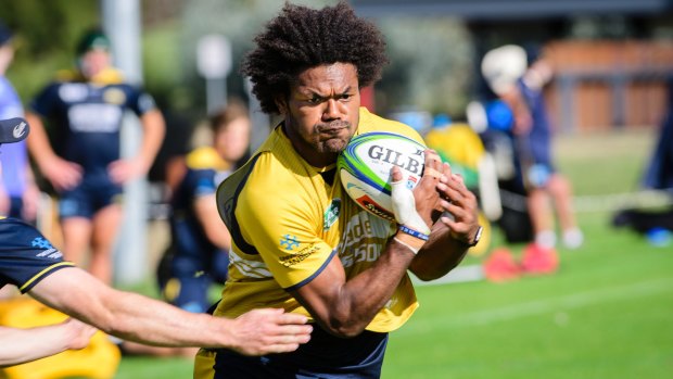 Brumbies wing Henry Speight at training on Tuesday.