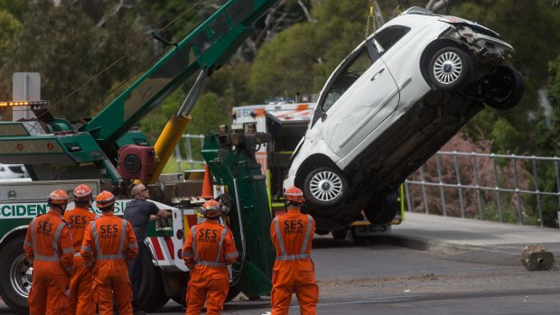 The car was winched up from the Yarra.