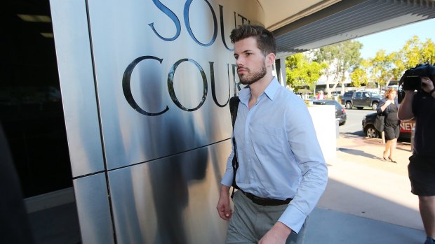 Gable Tostee arrives at Southport Magistrates Court in September 2015.