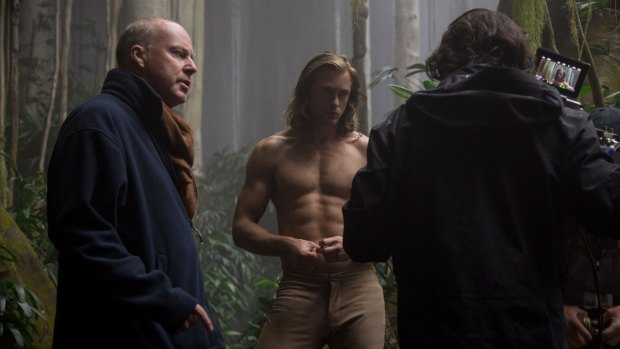 Alexander Skarsgard, centre, on the set of the film The Legend of Tarzan.