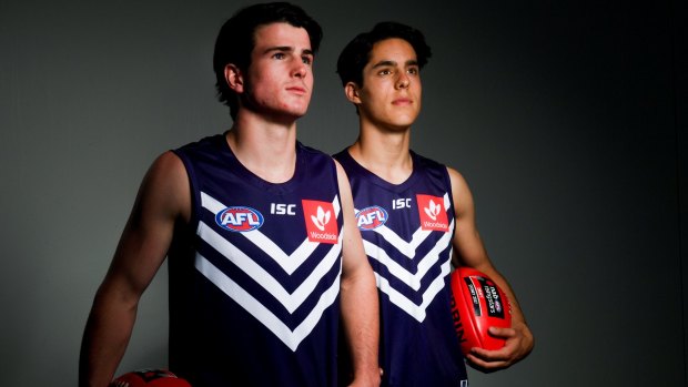 Fremantle went hard at the draft, with Andrew Brayshaw (left, No.2) and Adam Cerra (No.5) the highest of their eight selections.