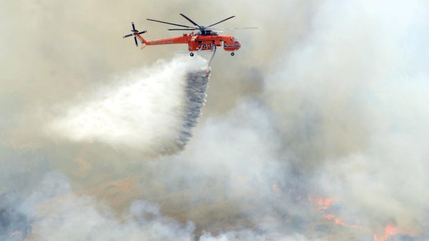 Bigger is better: Bigger water bombers will be used in NSW, replacing retired Erickson Aircranes, such as the one pictured.