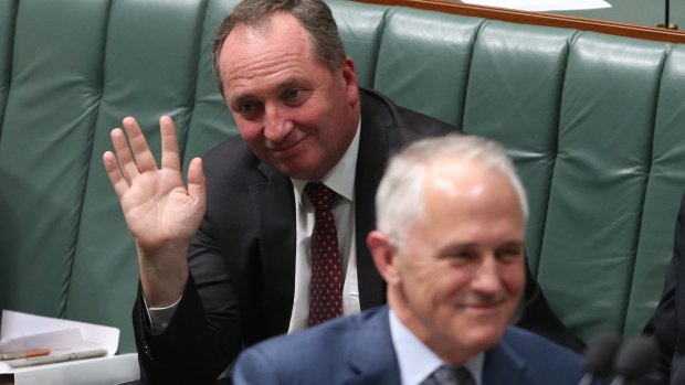 Deputy Nationals leader Barnaby Joyce and Prime Minister Malcolm Turnbull.
