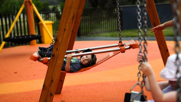 Owen Smith aged 2 of Bruce at Boundless Canberra playground. 
