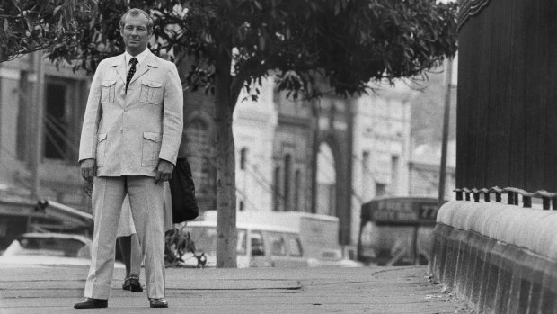 Roger Rogerson in Oxford Street, Darlinghurst in 1982. His conviction results were impressive, aided by his habit of planting evidence if he couldn't find the real thing.  
