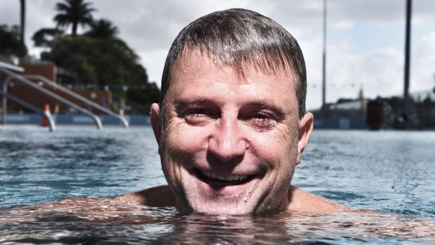 Above water: Ocean swimmer Justin Hanby will complete his fifth Cole Classic.