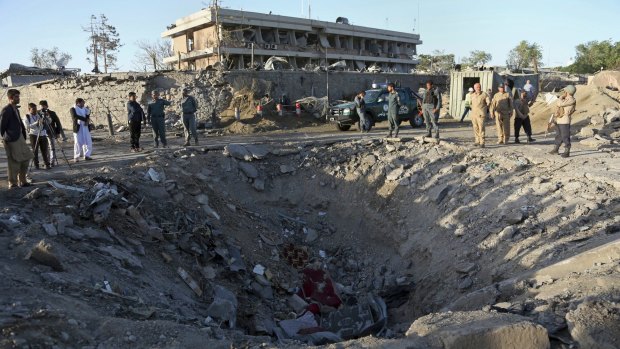The suicide truck bomb hit the outside of the highly secure diplomatic area of Kabul killing scores of people.