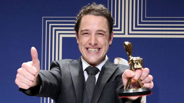 Samuel Johnson with his Gold Logie.