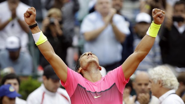 Rafael Nadal celebrates his victory.