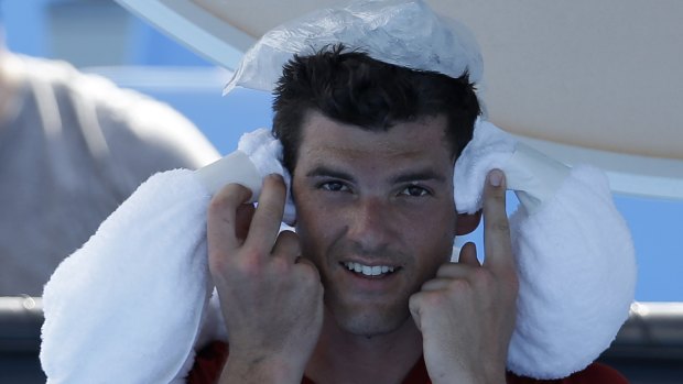 Canadian Frank Dancevic tries to cool down during last year's sweltering Australian Open.