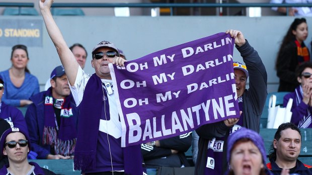 Firm favourite: Fremantle fans show their support before round 21 match against Adelaide.