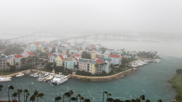 Hurricane Matthew moves through Paradise Island in Nassau, Bahamas on Thursday.