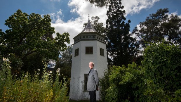 Trevor Pitkin outside the system garden's conservatory tower which dates back to 1856 - three years after the university was established. 