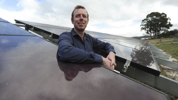 Lawrence McIntosh, of SolarShare Canberra, at the solar array in the grounds of Canberra Youth Haven, off Kambah Pool Road, Kambah. The company is building a new solar farm at Majura.