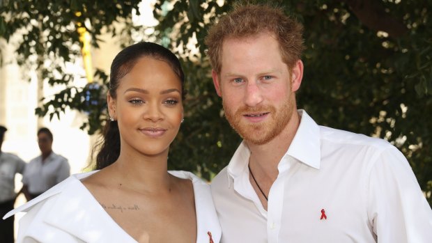 Rihanna and Prince Harry on Thursday in Bridgetown, Barbados during the royal's visit to The Caribbean.