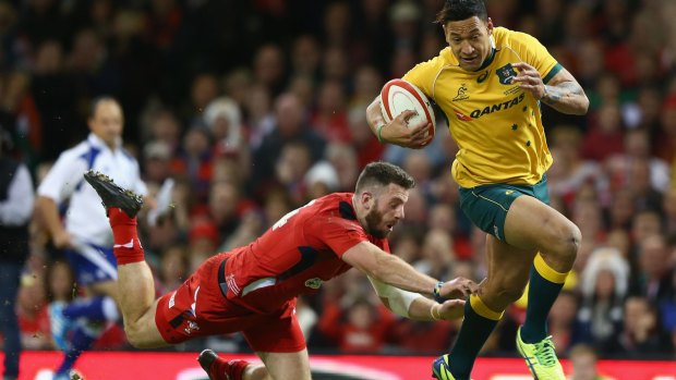 Centre man: Israel Folau playing for the Wallabies.