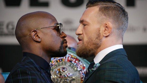 Floyd Mayweather (left)  and Conor McGregor pose better than actual models. 