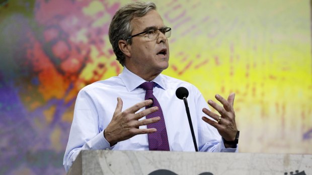Former Florida governor Jeb Bush speaks at the National Rifle Association's convention in Nashville on April 10. Bush has bucked the party consensus on immigration reform.