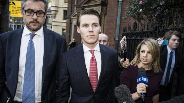 Oliver Curtis leaves the Supreme Court after being found guilty of insider trading.