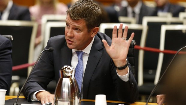Premier Mike Baird  at the NSW parliamentary committee hearing into electricity privatisation.