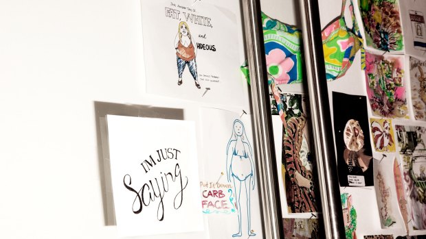 The drawings by a Lilly Pulitzer employee as they appear in New York magazine.