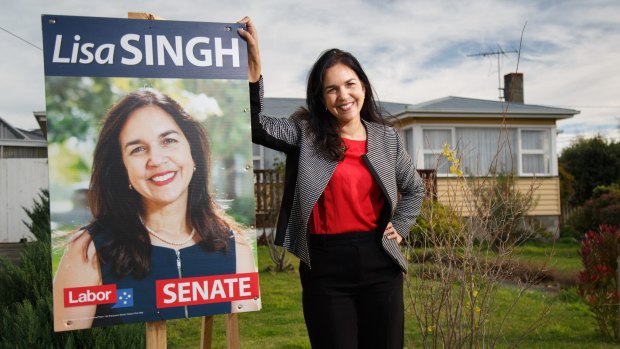 Tasmania Senator Lisa Singh - fighting to retain her seat despite being dumped to the 6th spot on Labor's ticket.