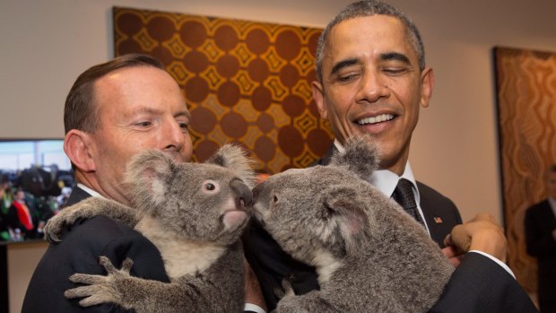 Barack Obama with Tony Abbott at the G20 in 2014.