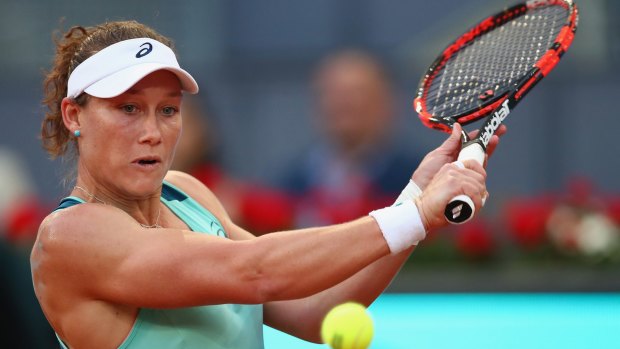Out: Sam Stosur has crashed out of the Madrid Open in the semi-final against Romanian Simona Halep.