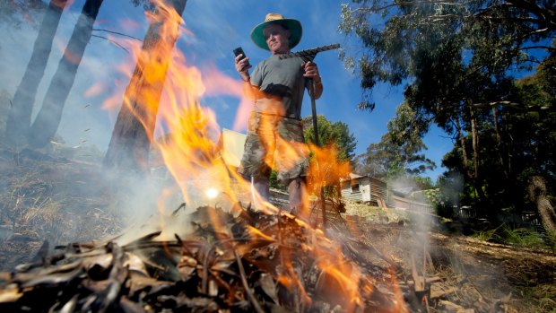 Ray Shepherd of Blackwood gets his place ready ahead of the upcoming fire season.