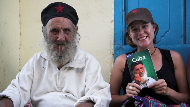 The Cuba cover star poses with his Lonely Planet cover.