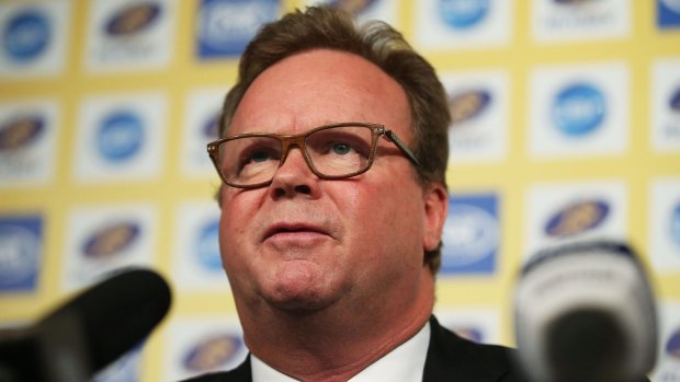 ARU chief executive Bill Pulver at the announcement of a record broadcast deal in December 2015. 