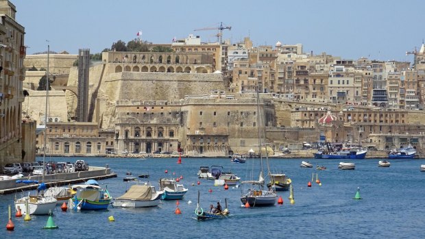 Valletta's old town and fortifications from the harbour.