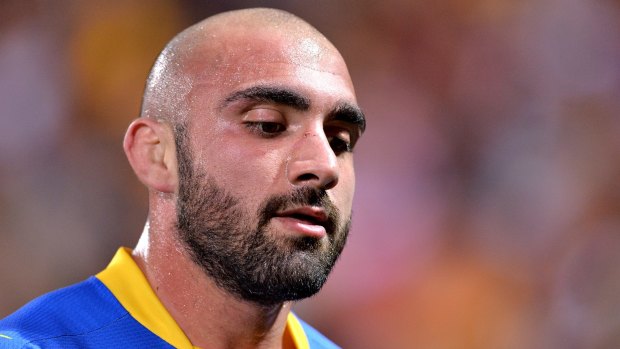 Eels captain Tim Mannah looks dejected – maybe he's worried about the texts Junior Paulo plans to send him this week.