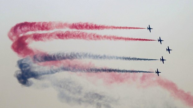 The Egyptian Air Force displays F-16 aircraft delivered by the US, part of a military package unfrozen earlier this year.