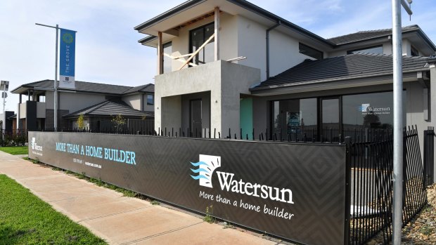 An unfinished Watersun display home in Tarneit. The property is held in the name of a separate company, Watersun Land Holdings. 