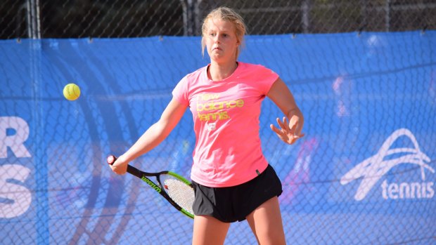 Canberra junior tennis player Ash Simes at the national clay court championships.