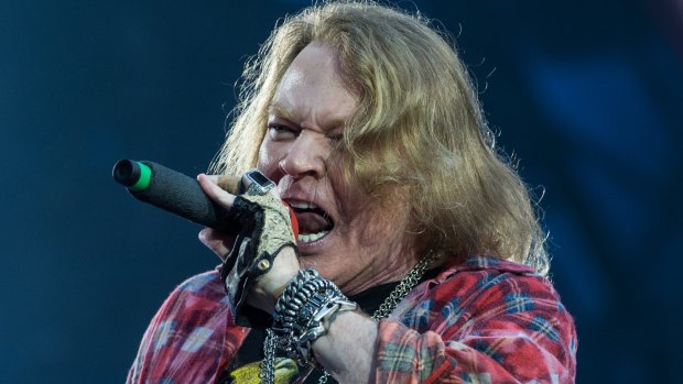 Axl Rose of AC/DC performs at Queen Elizabeth Olympic Park on June 5, 2016 in London, England.