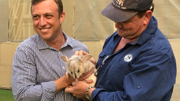 Environment Minister Steven Miles and Save the Bilby Fund CEO Kevin Bradley.