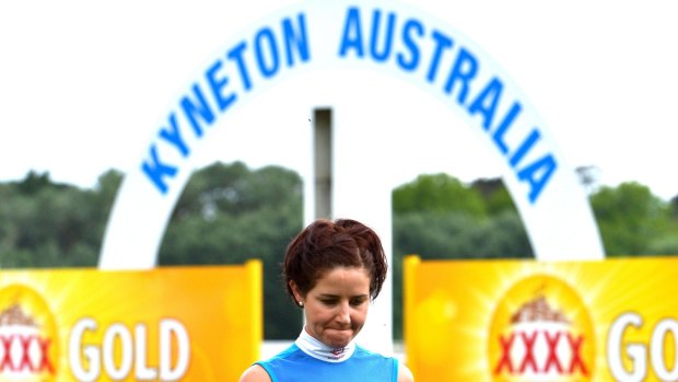 From Flemington to Kyneton: Michelle prepares to ride in another cup.