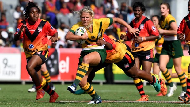 On the charge: Lucy Lockhart takes on the PNG defence.