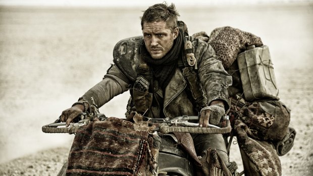 Tom Hardy is terse but undaunted in <I>Mad Max:Fury Road</i>, directed by George Miller. 