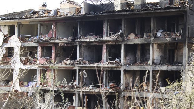 The aftermath of a truck bomb on a police station in south east Turkey. 
