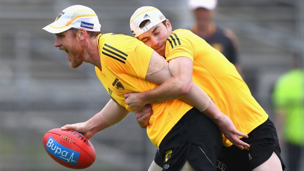 Jarryd Roughead is welcomed back to training.