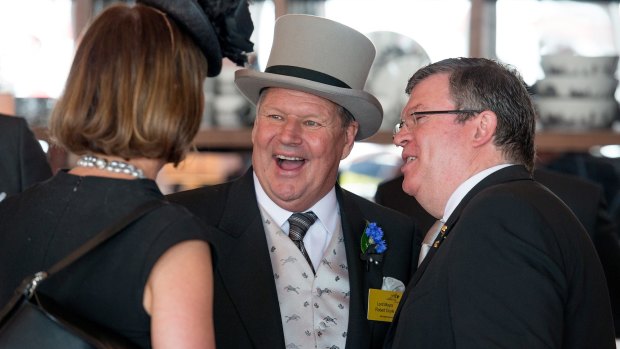 Lord Mayor Robert Doyle at the Emirates marquee during Victoria Derby Day at Flemington Racecourse last month. 