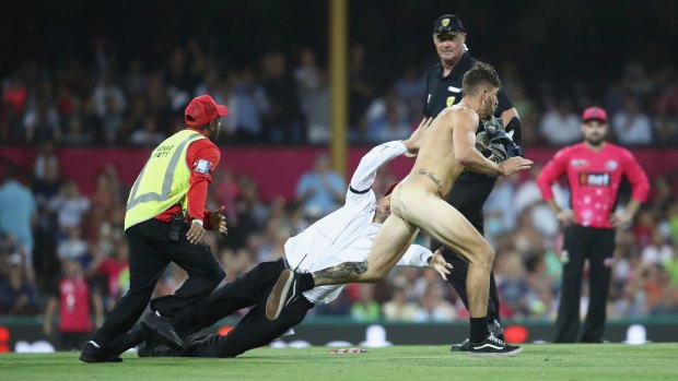One of the streakers at the Big Bash League.