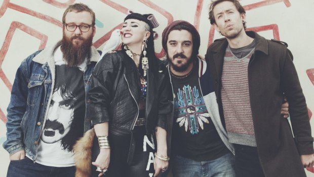 Hiatus Kaiyote are (from left) Paul Bender, Nai Palm, Perrin Moss and Simon Mavin.  