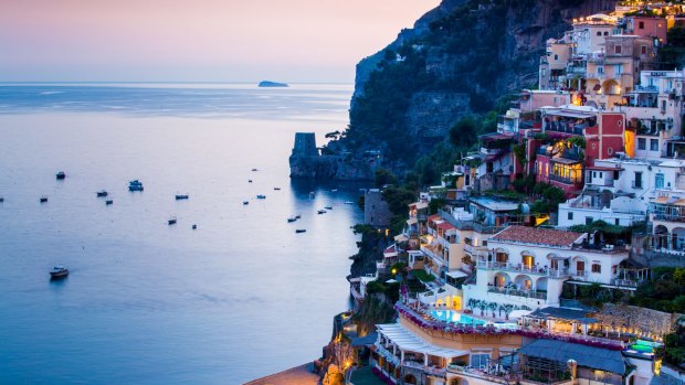 Positano by night, part of the World Heritage-listed coastline.